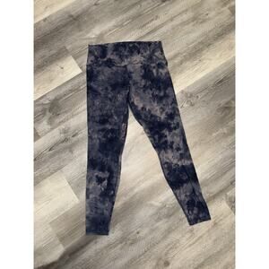 Lululemon Tie Dye Workout Leggings Blue Gray Smokey Women's Stretch